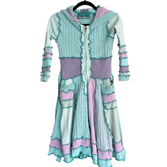 KLA Originals Pixie Patchwork Hooded Coat • Teal Purple Embroidered Boho Fairy - Picture 1 of 9
